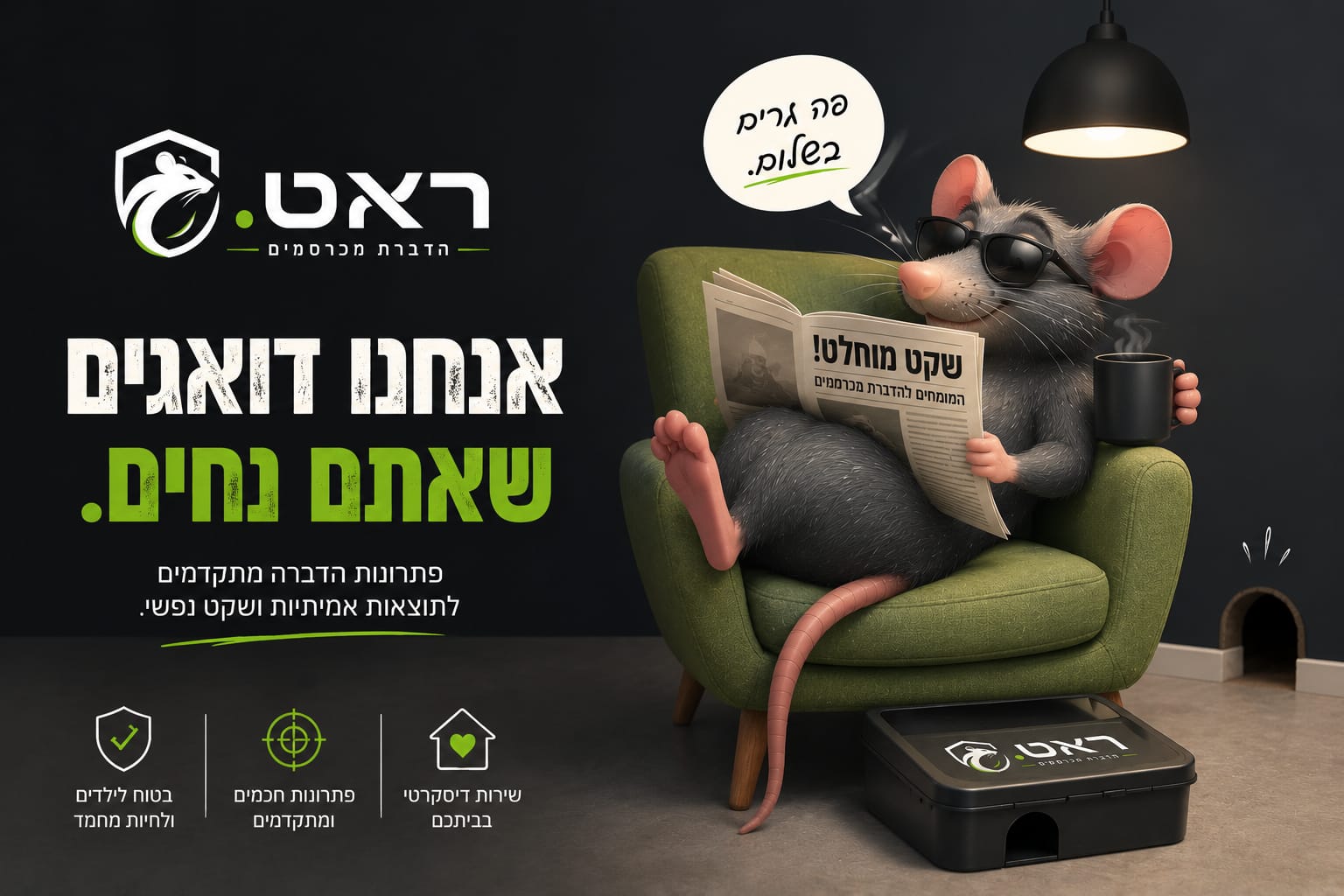 הדברת מכרסמים של RAT לבית שקט ונקי מחולדות